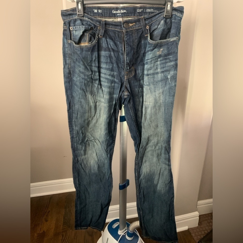Men’s Goodfellow Jeans, straighter Recto Total Flex, 36”x32”